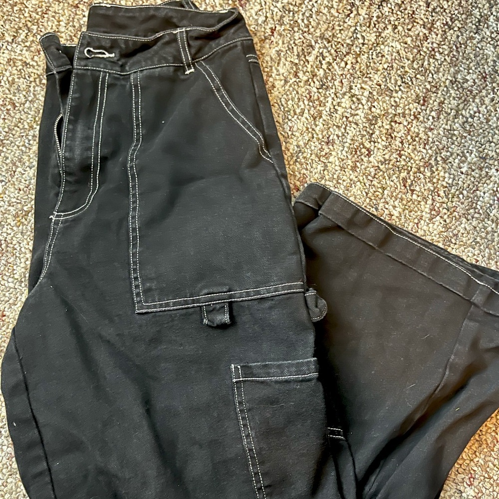 Black cargos white stitching- size small